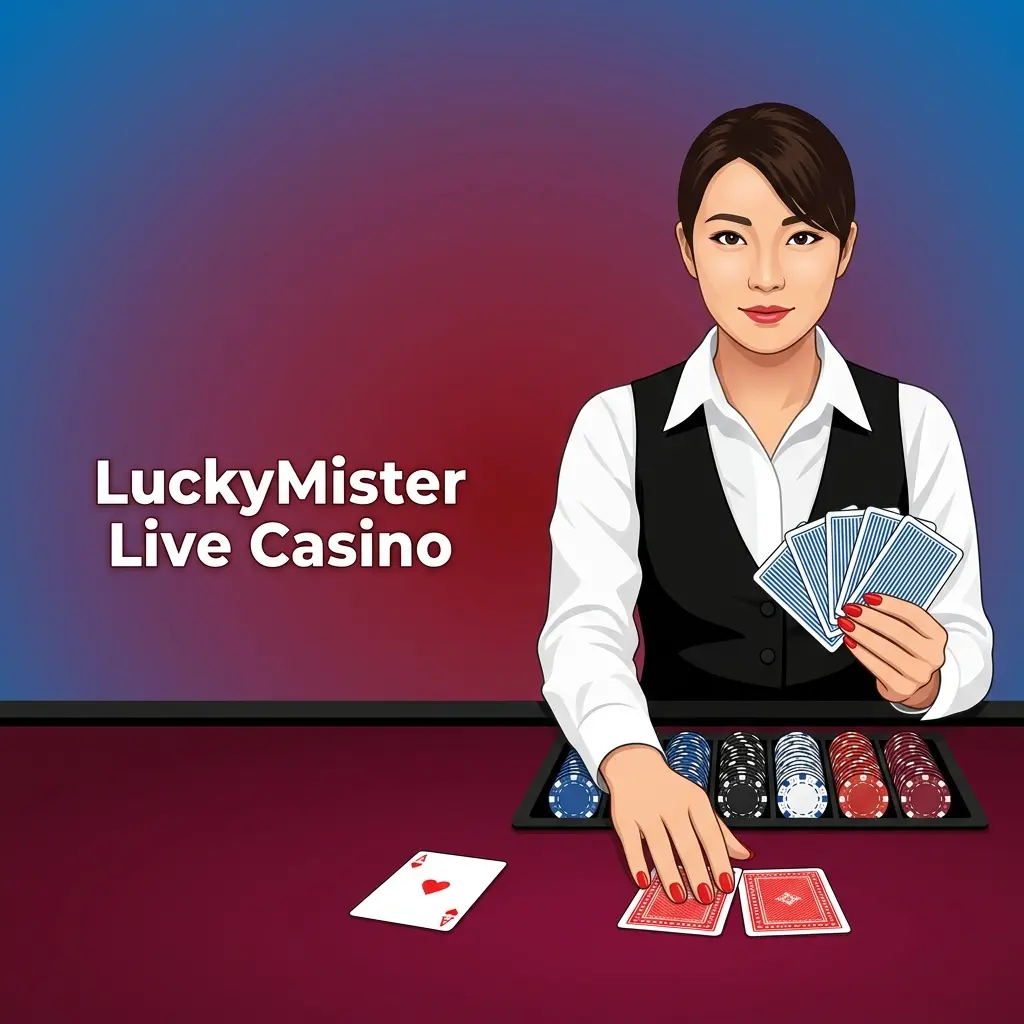 LuckyMister live casino dealer tables for roulette, blackjack, baccarat, poker and game shows