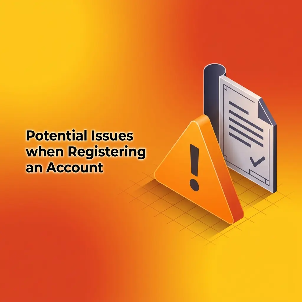 Account registration issues guide showing fixes for email, SMS, address, document upload and payment name errors