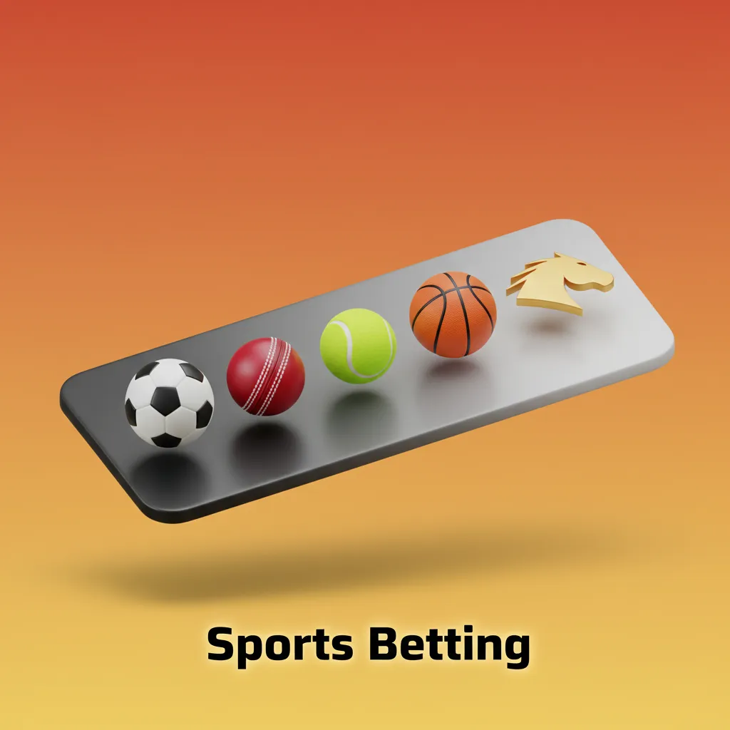 Sports betting interface showing live in-play odds and icons for football, horse racing, tennis, cricket, rugby, golf, boxing