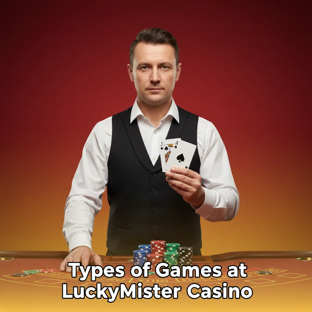 LuckyMister Casino game categories: Slots, Megaways, Jackpots, Table Games, Crash, Instant Win.